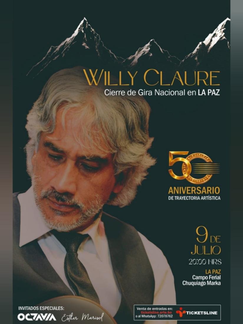 Willy Claure 50 Años de Trayectoria Artística