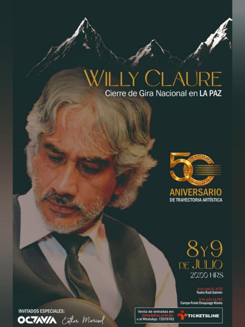 Willy Claure 50 Años de Trayectoria Artística