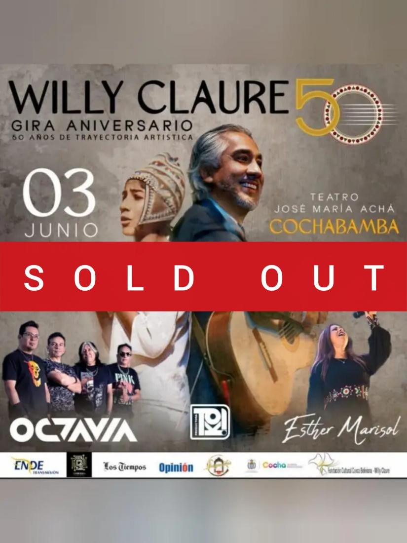 Willy Claure 50 Años de Trayectoria Artística